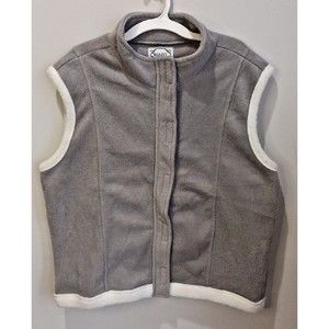Bizzit Collection Gray Fleece Vest White Trim Women's Size XL New With Tag